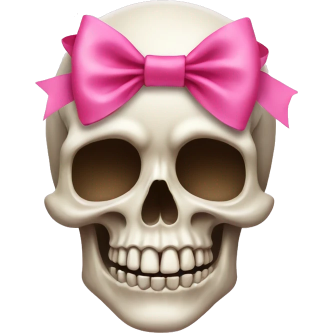 Skull with a pink bow emoji