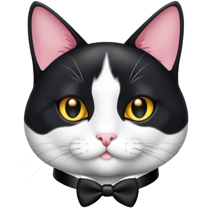 Black and white tuxedo cat emoji