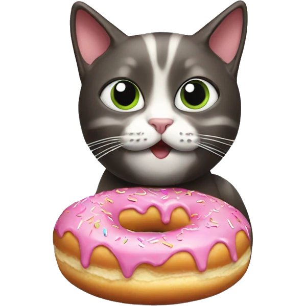Cat eating donut emoji
