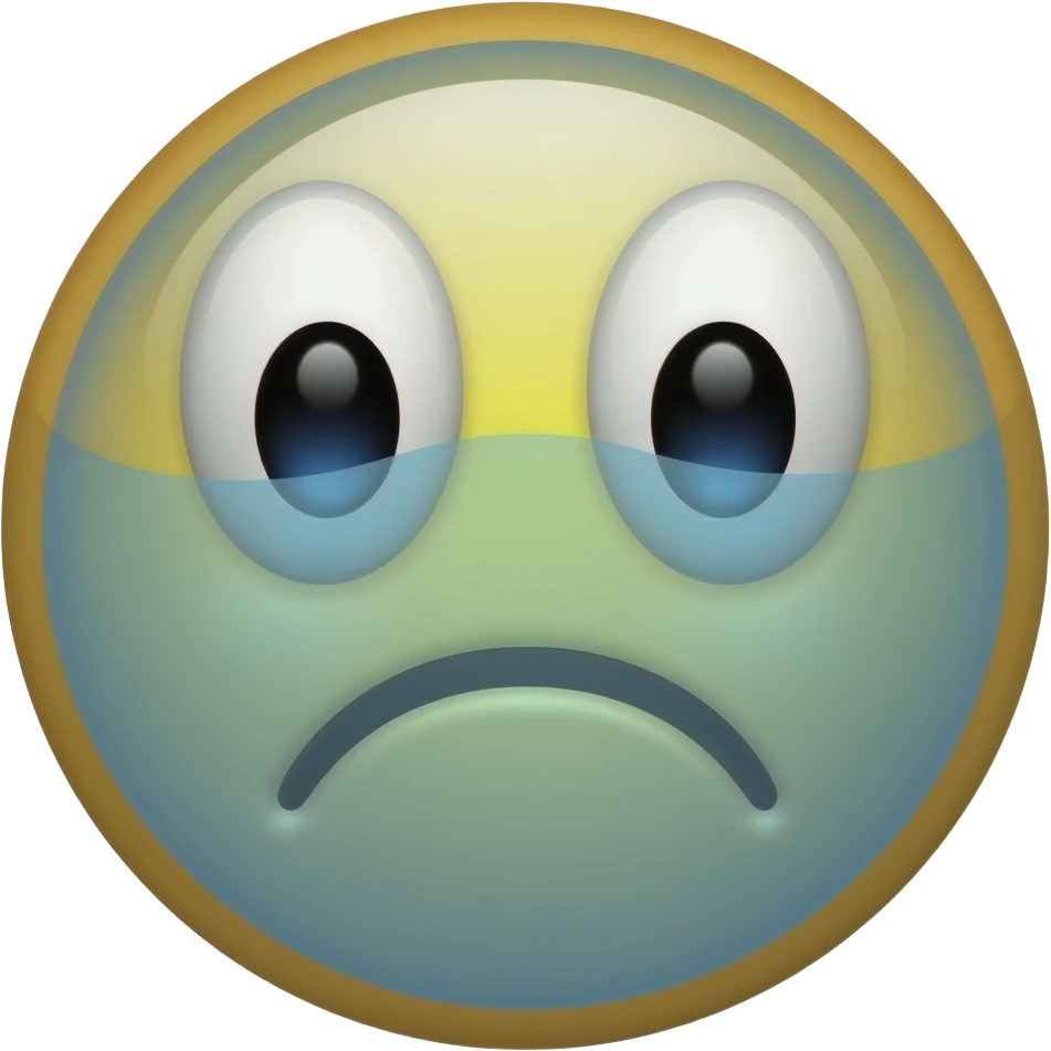 A happy face with a sad face in it transparently emoji