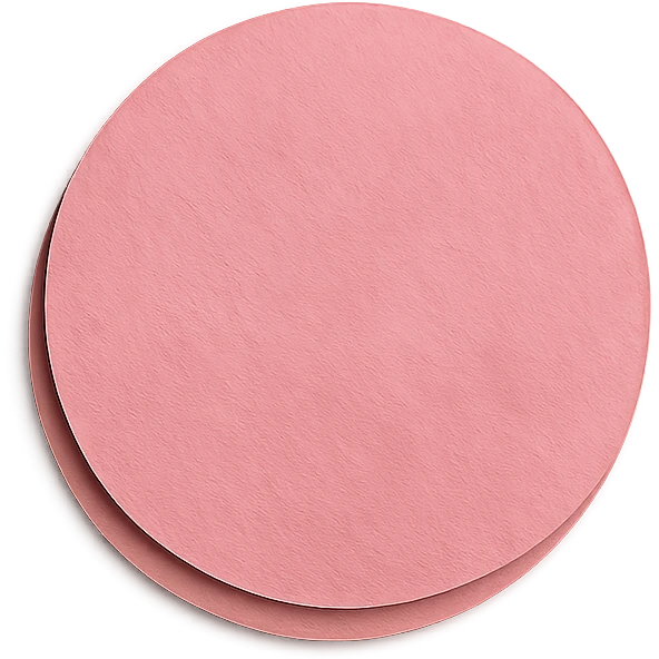 paper craft style pink circle with cut paper look emoji