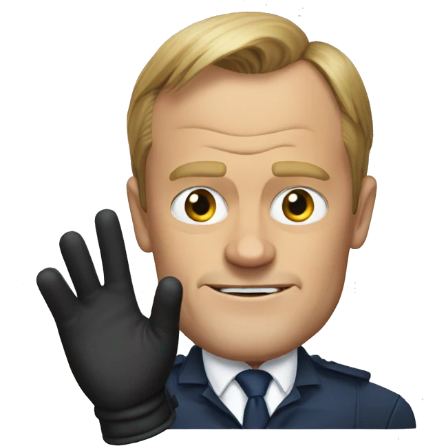donald tusk wearing gloves emoji