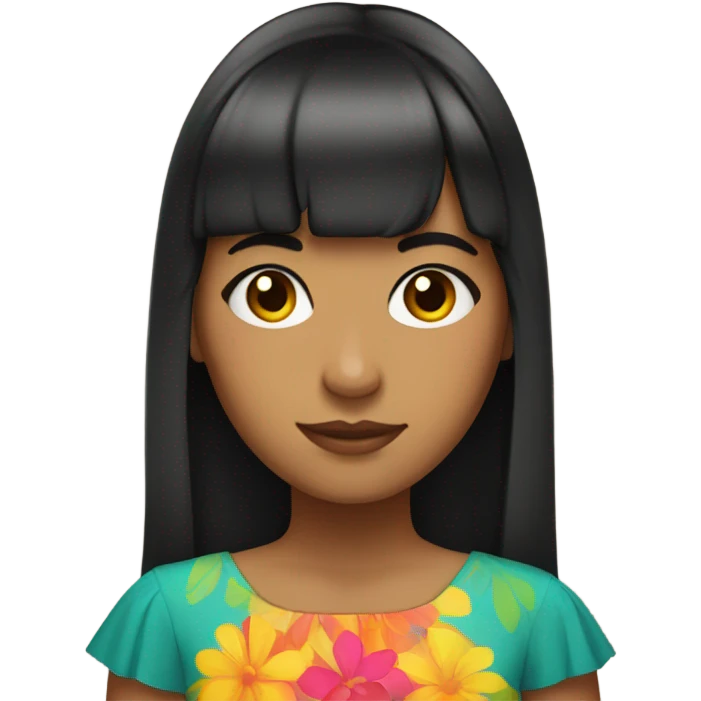 Latin girl with bangs  emoji
