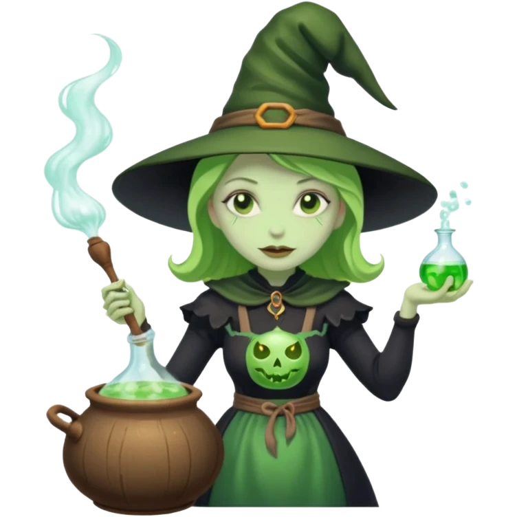 green witch cooking potion emoji