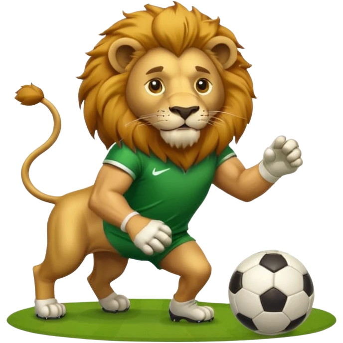 lion playing soccer emoji