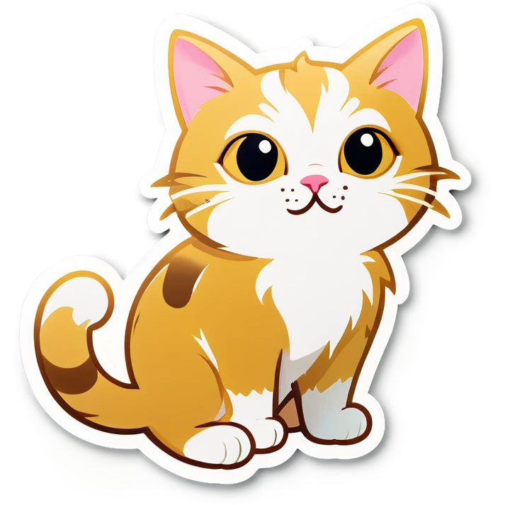 Cat gold and white emoji