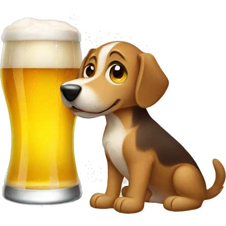Perro tomando cerveza emoji