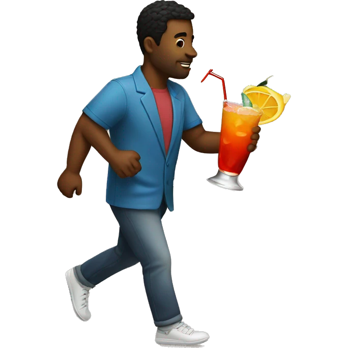 Drinking a cocktail while walking emoji
