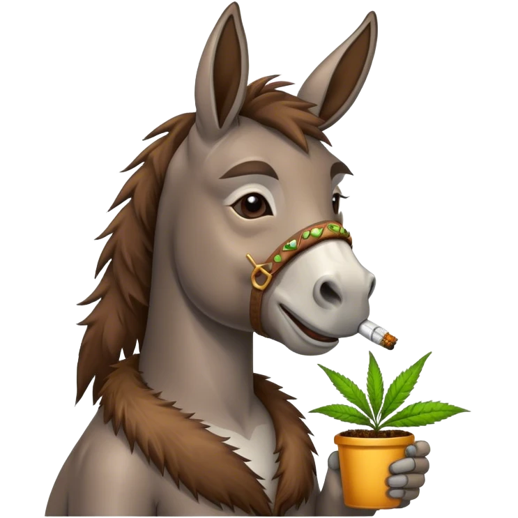 donkey smoking weed emoji