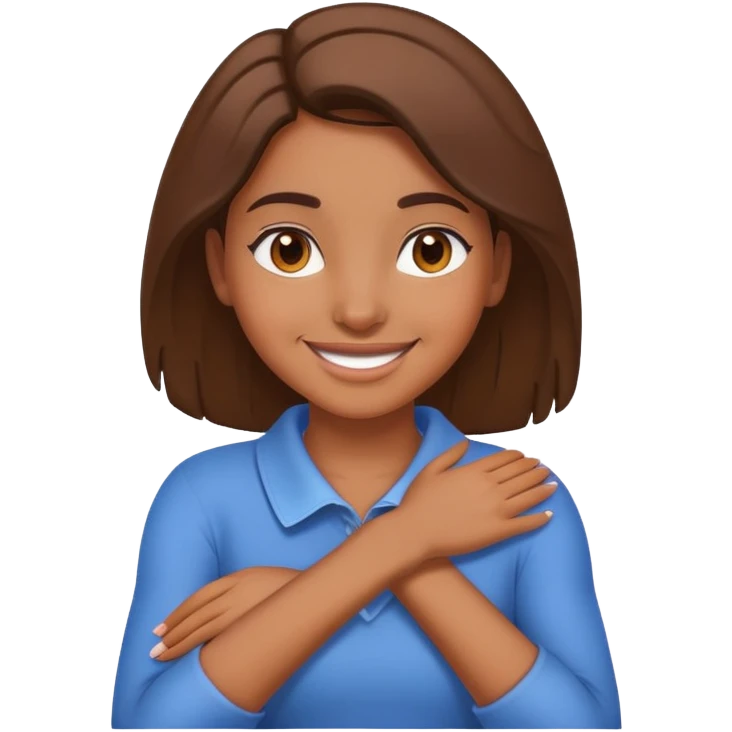 brownskin girl with arms around neck emoji