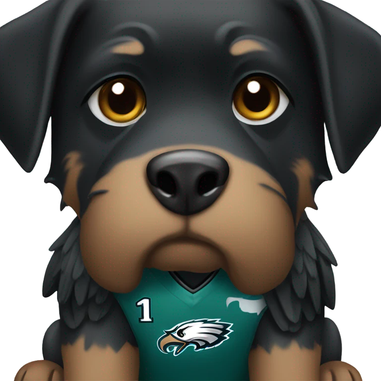 Black dog in eagles jersey emoji