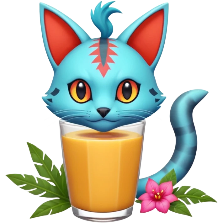  exotic tropical cyber-Soothy-Smoothie-Litten-Linoone-Noibat-Fakémon-Pokémon-Vernid-creature emoji