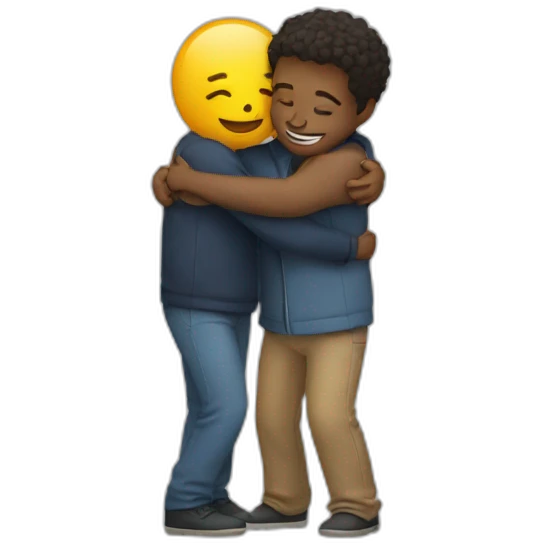 two friends hugging emoji