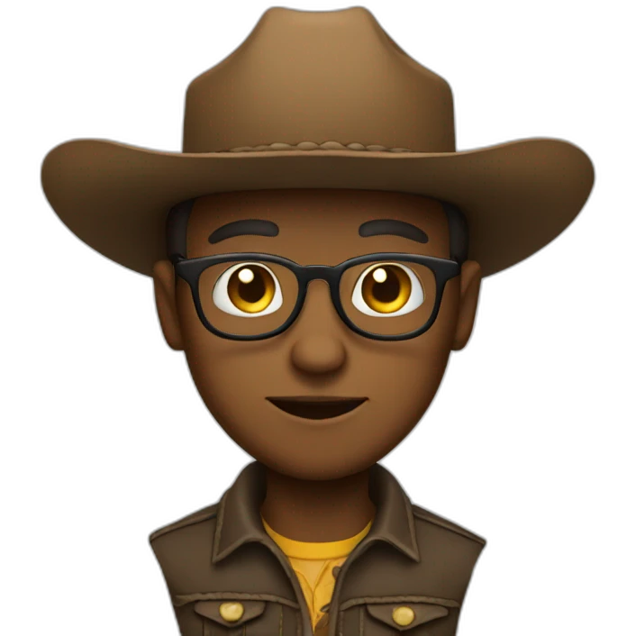 small cowboy with glasses emoji