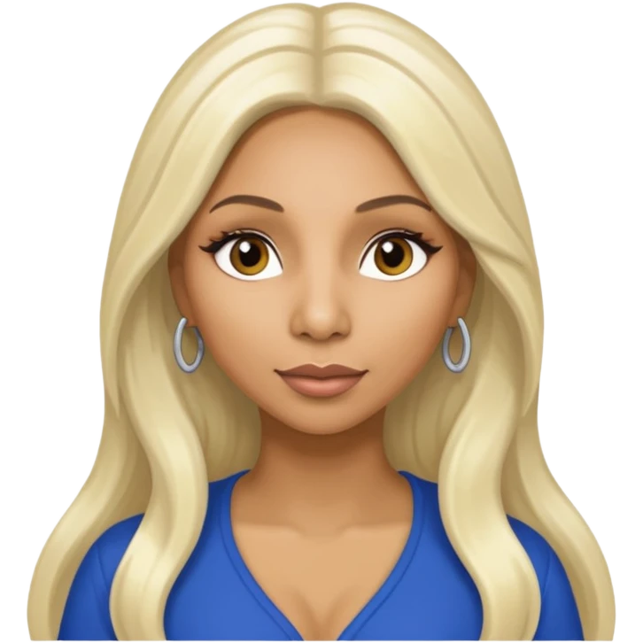 Tamar Braxton with long platinum blonde hair emoji