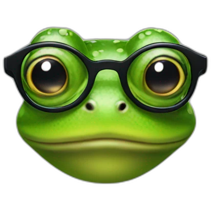 frog with black glasses emoji
