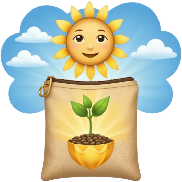 Sunbeam + seed pouch,Sky Gardener. emoji