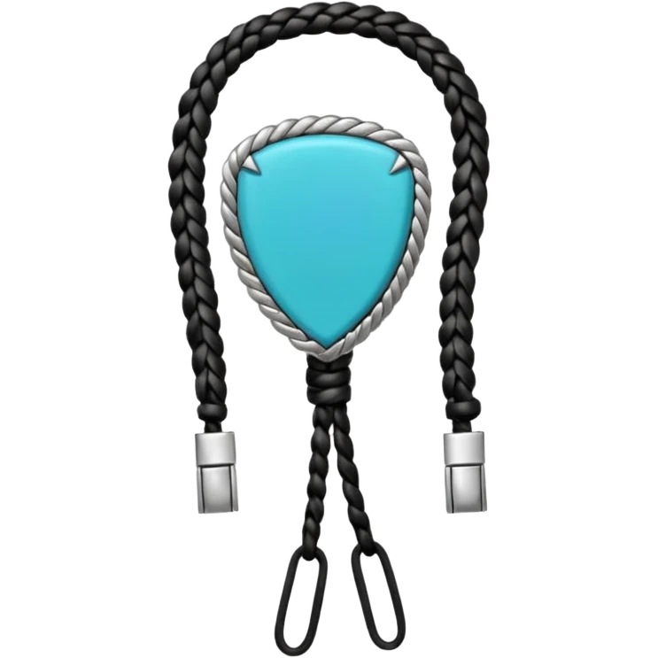 bolo tie with braided leather cord emoji