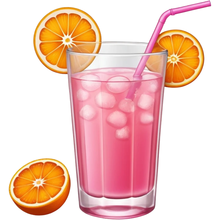 Pink drinks with orange slice and orange spice on the rim emoji