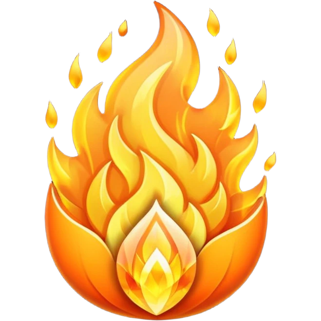 orange crystal fire emoji