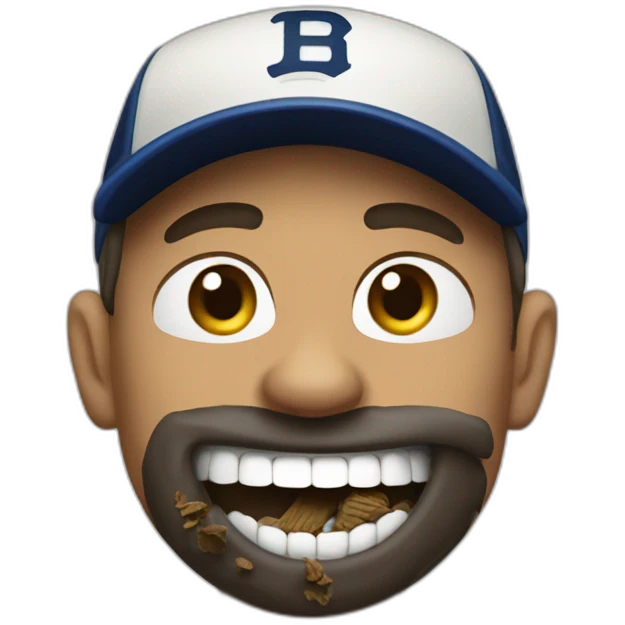baseball player with chewing tobacco emoji