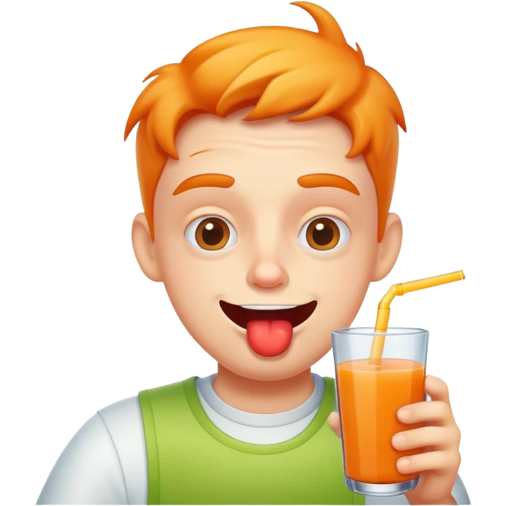 A funny character drinking juice  emoji