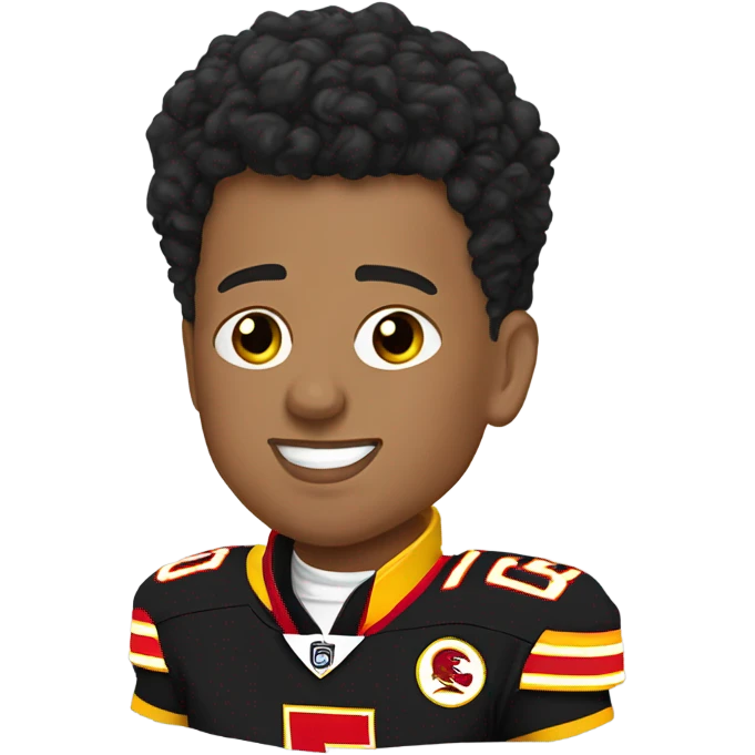 Patrick Mahomes in chief outfit, crying emoji