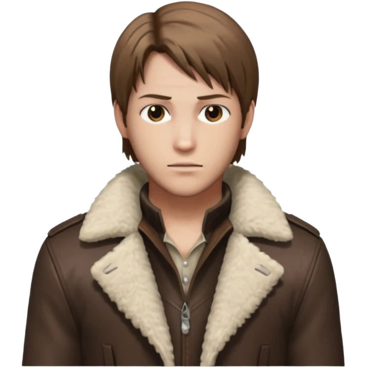 Leon Kennedy from resident evil 4 remake in sheepskin coat emoji
