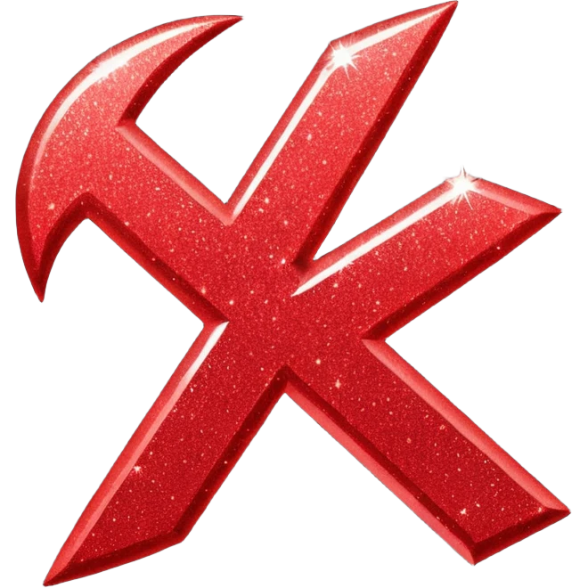 red glitter check mark emoji