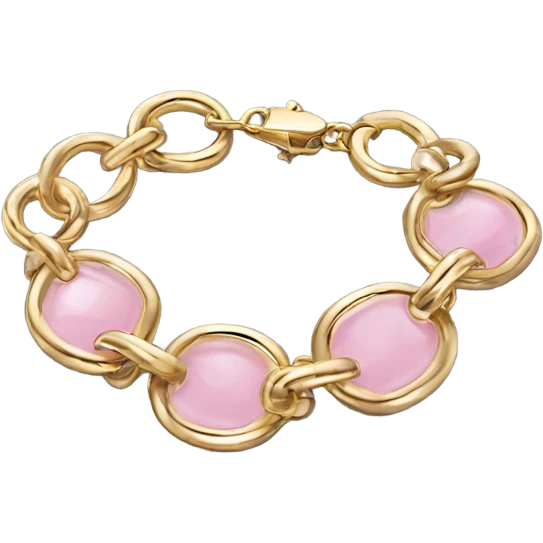 realistic dainty gold chain bracelet with light pink accents emoji