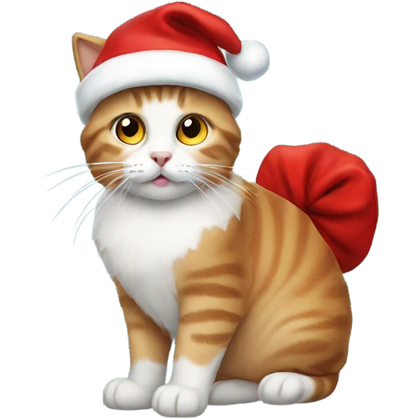 Cat with a Santa clause hat emoji