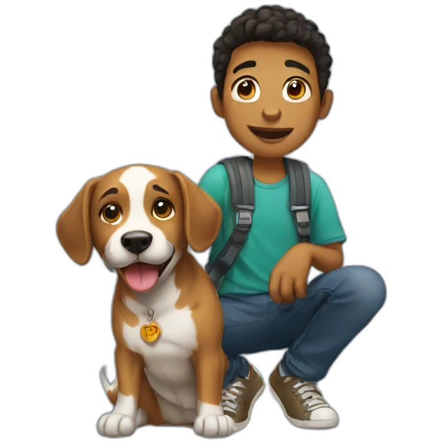 boy with a dog emoji