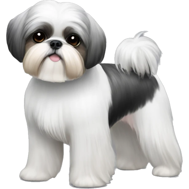 ballerina shihtzu white grey and black emoji