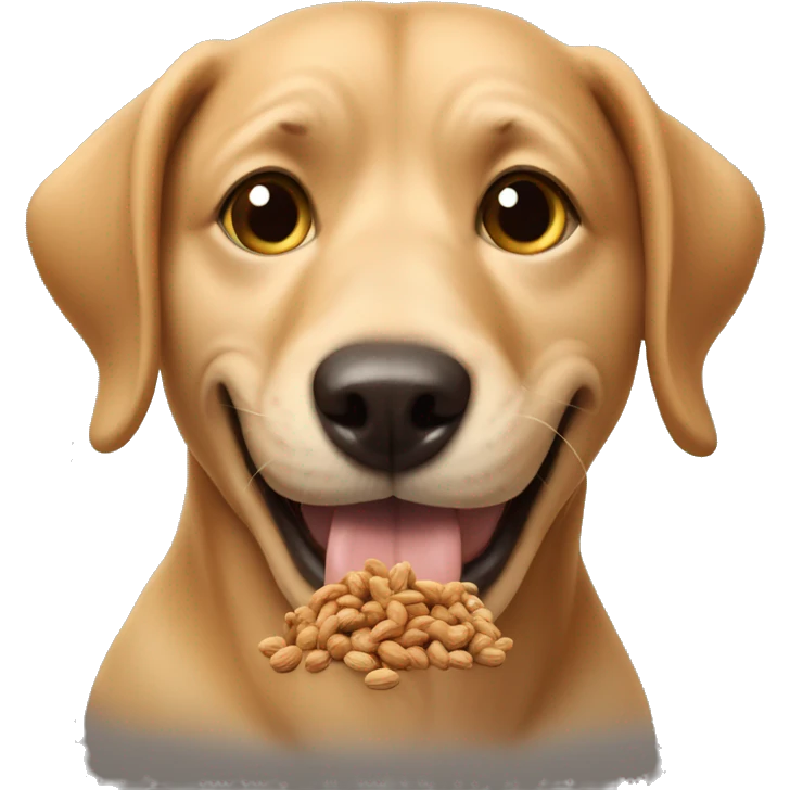 Dog eating nuts emoji