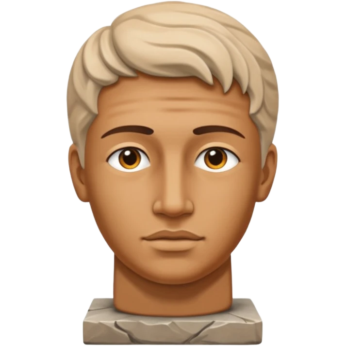 half face sculpture, part of the stone, david statue emoji