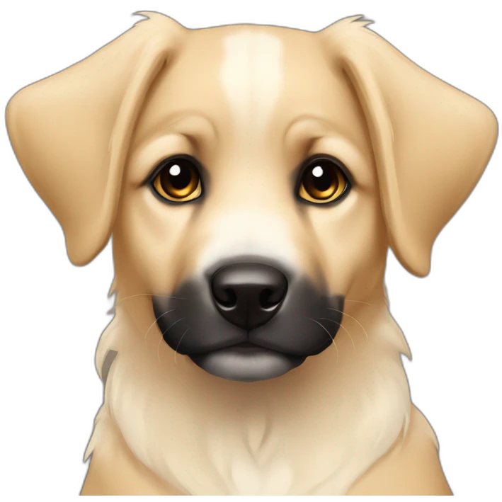 brie shepherd fawn puppy blonde and black face emoji