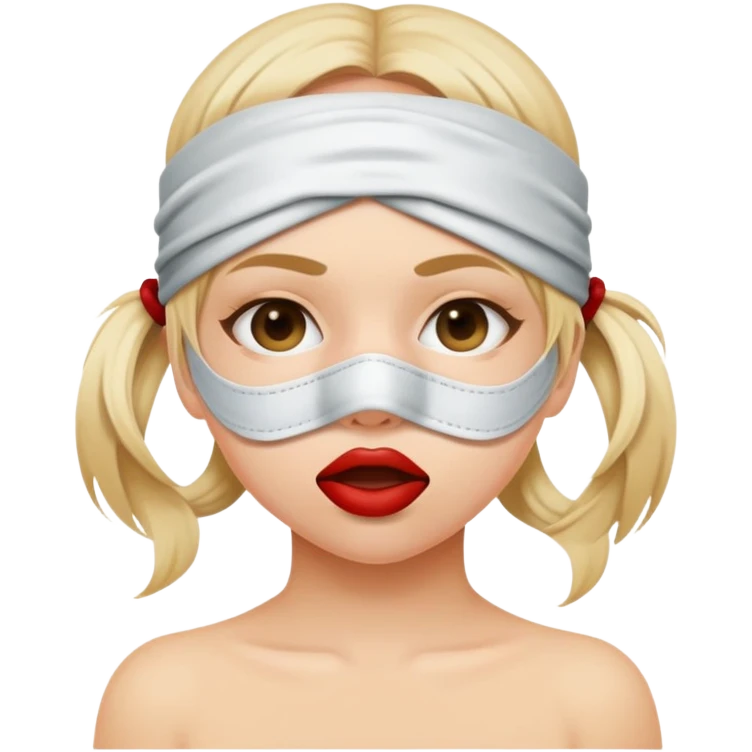 Cute girl gagged and blindfolded  emoji