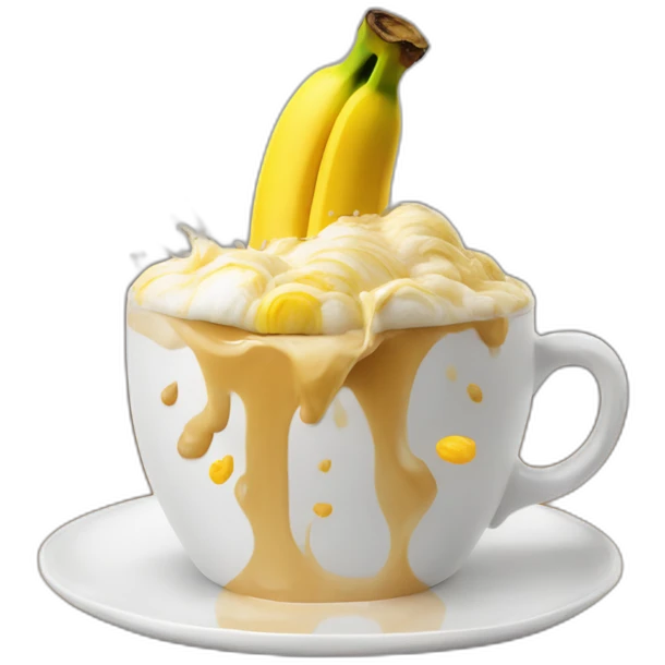 banana splashing in a cappuccino emoji