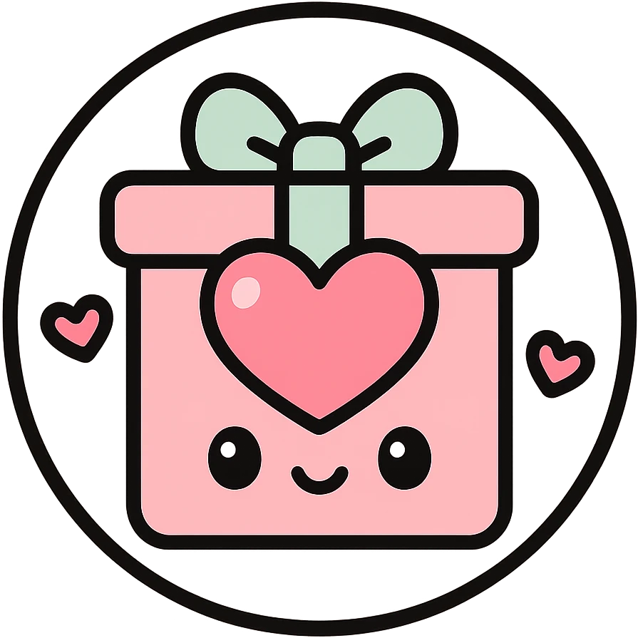 little alchemy style icon
subject: romantic gift
border: medium-black
shape: round, circular
background: white
style: full color fill with medium black outlining emoji