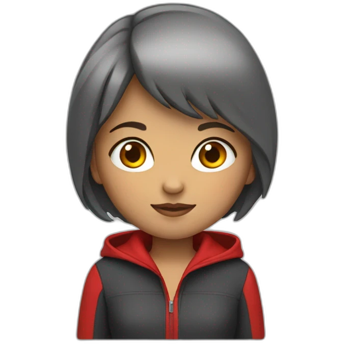girl with short hair and red hoddie emoji