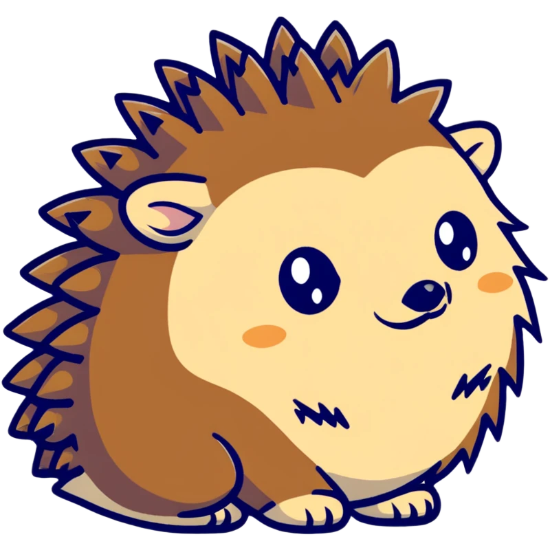 cute hedgehog with spiky back emoji