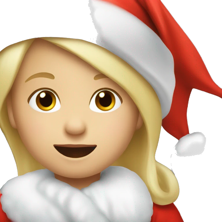 Blond Toddler with Santa hat  emoji