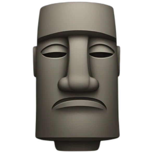 A cat faced moai emoji