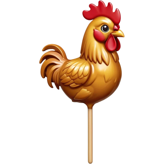 caramel cockerel on a stick emoji