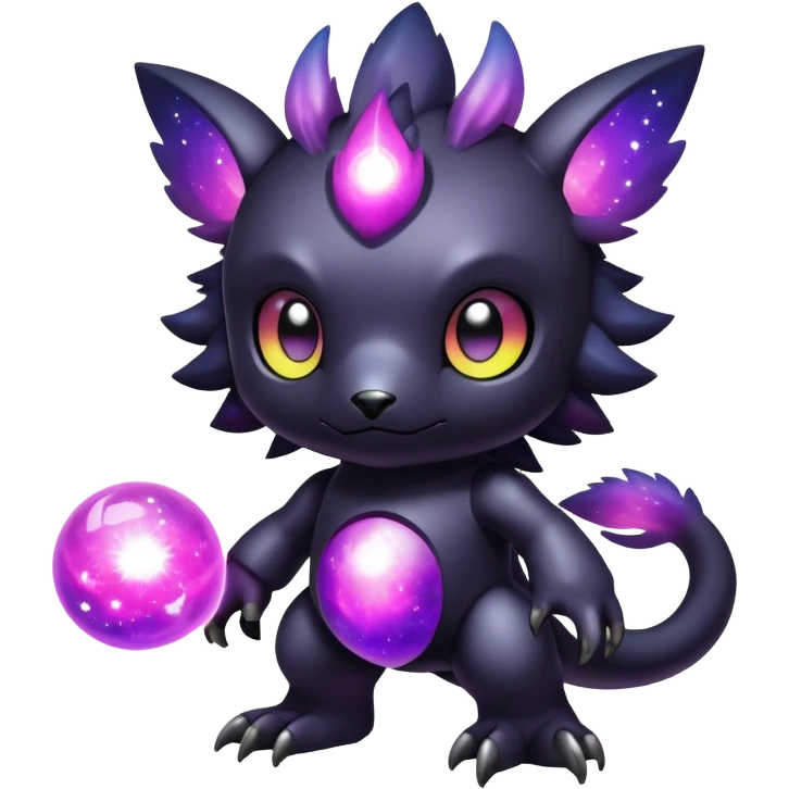 Cute cool colorful dark nebula fantasy-Digimon-animal-hybrid full body emoji