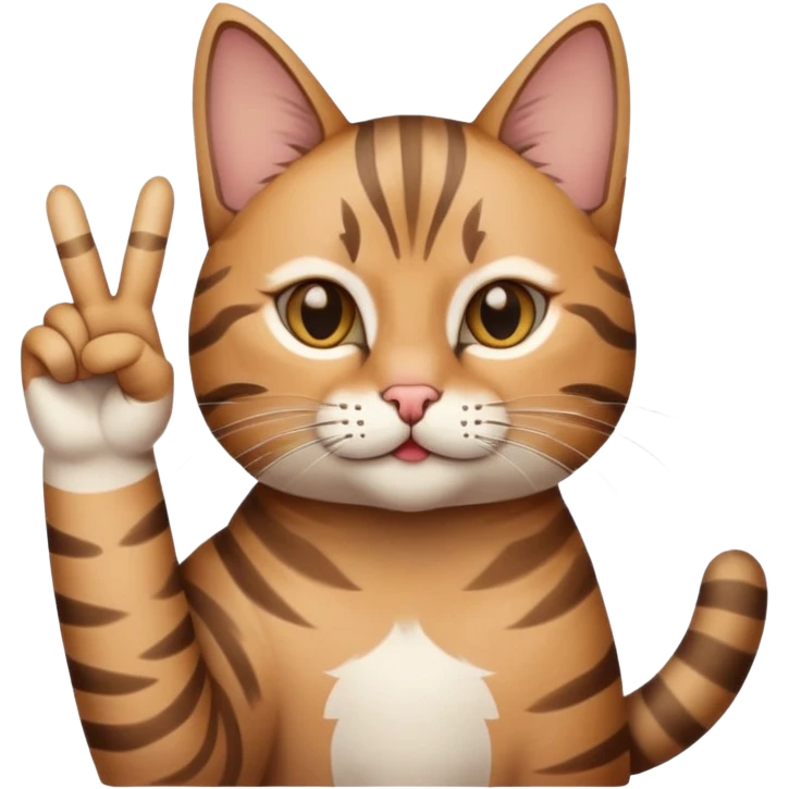 cat giving a peace sign emoji
