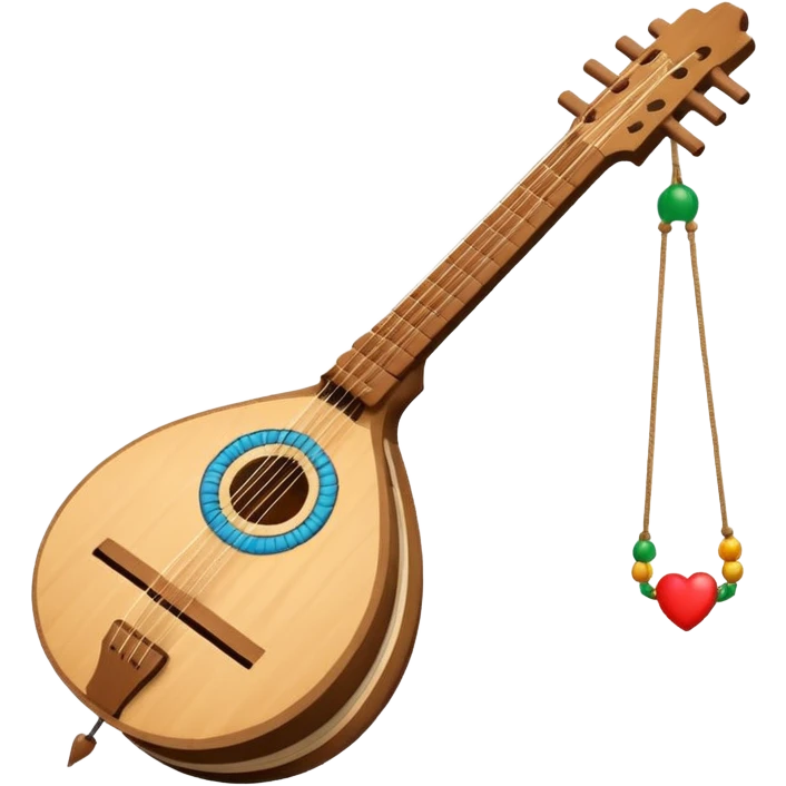 Iranian santur traditional musical instrument with wooden box and strings, simple and recognizable, emoji style emoji