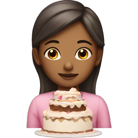 Girl dreaming about cake emoji