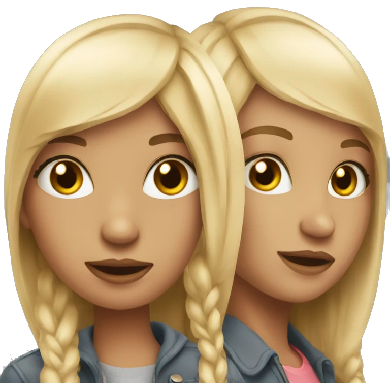 Two realistic girl emoji