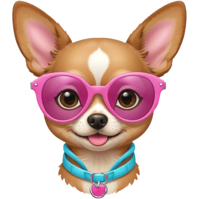 Girly chihuahua pink sunglasses emoji